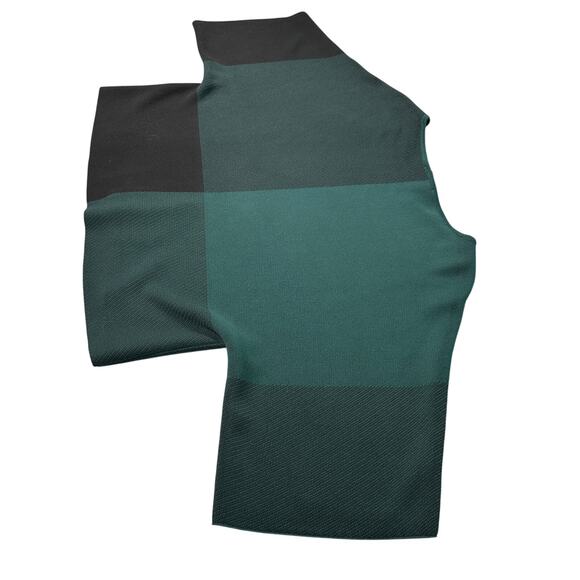 Eileen Fisher Cropped Green Colorblock Pullover Sweater Batwing Sleeve Sz PP - Picture 14 of 16